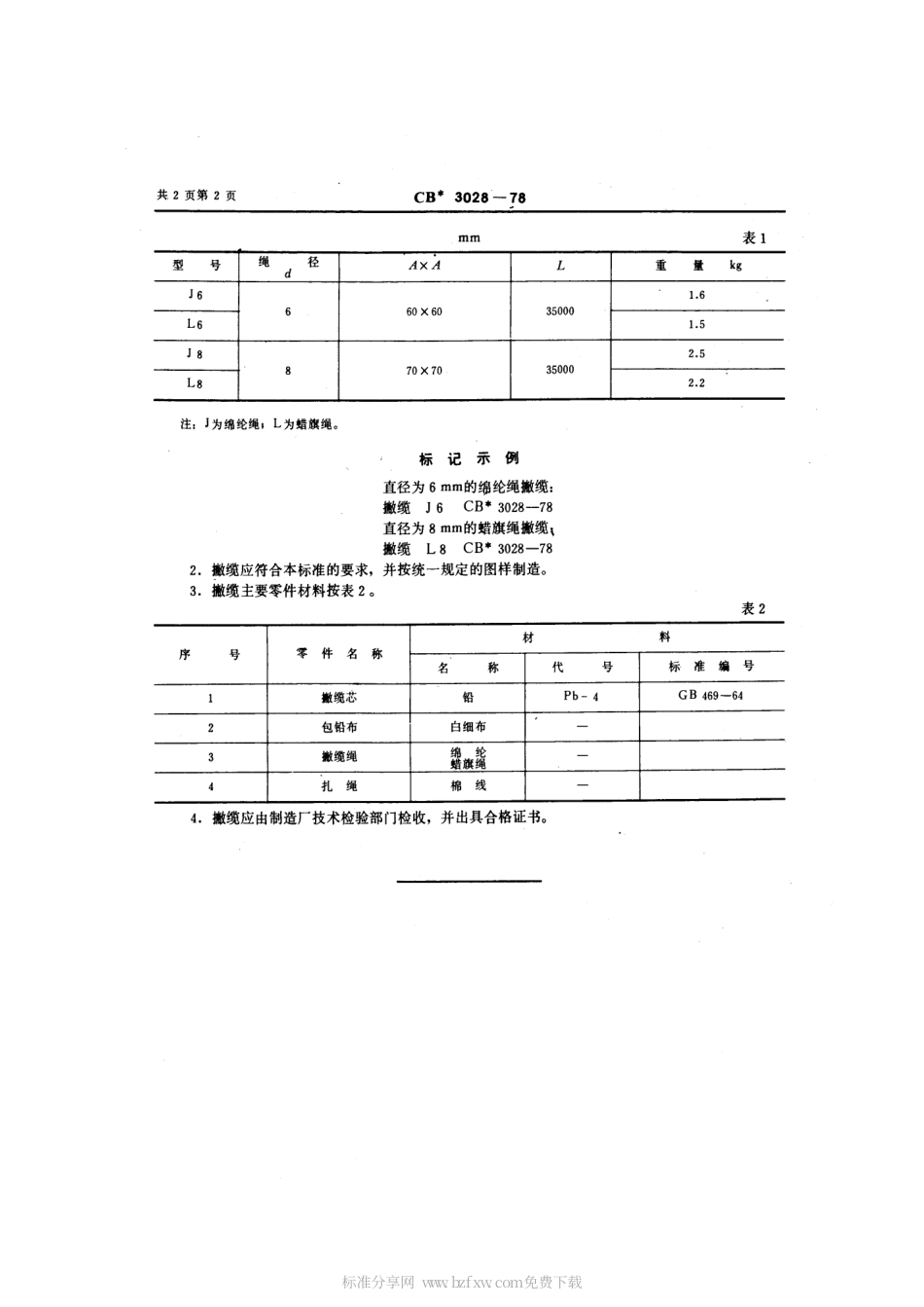 CB 3028-1978 撇缆.pdf_第2页