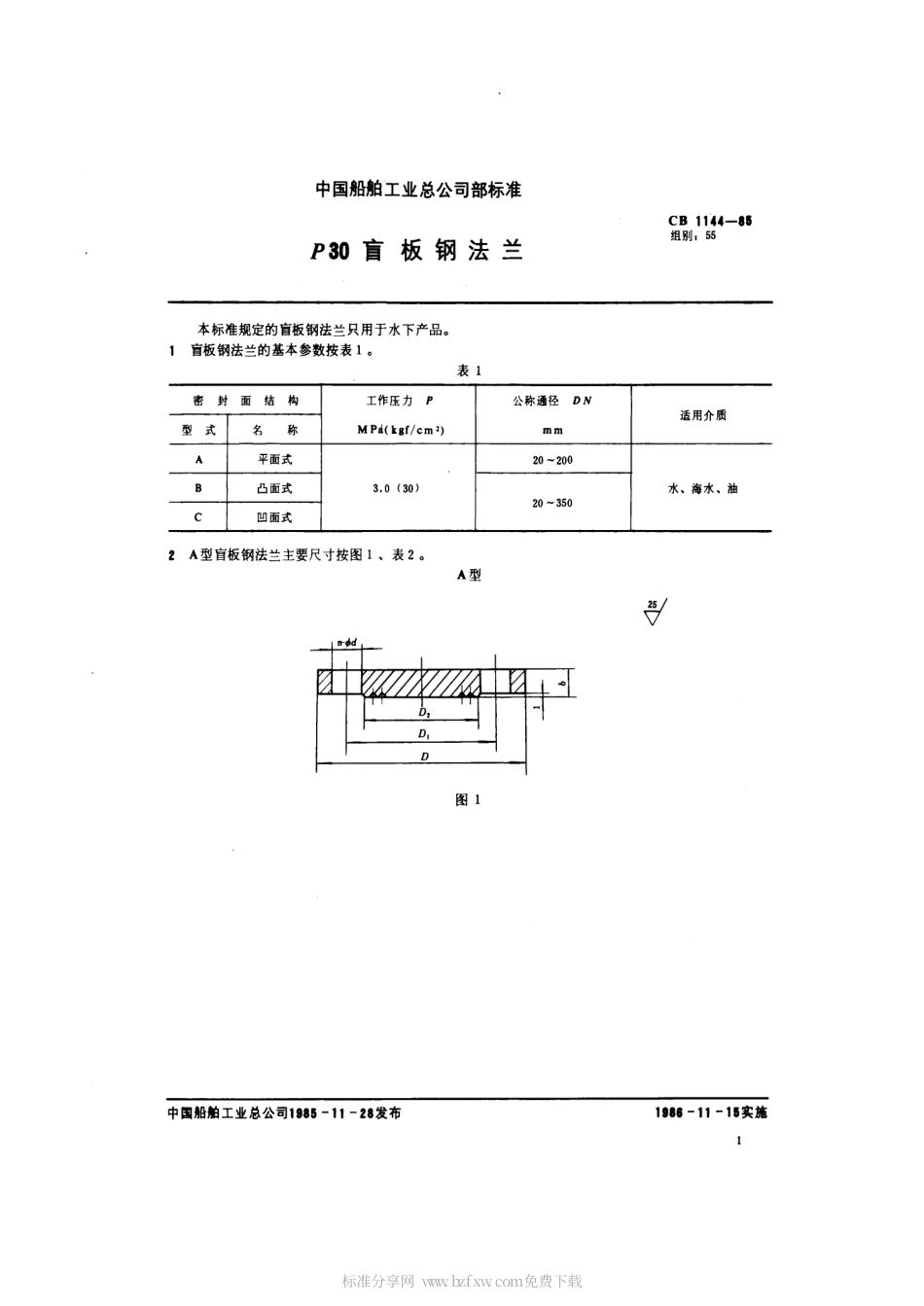 CB 1144-1985 P30盲板钢法兰.pdf_第2页