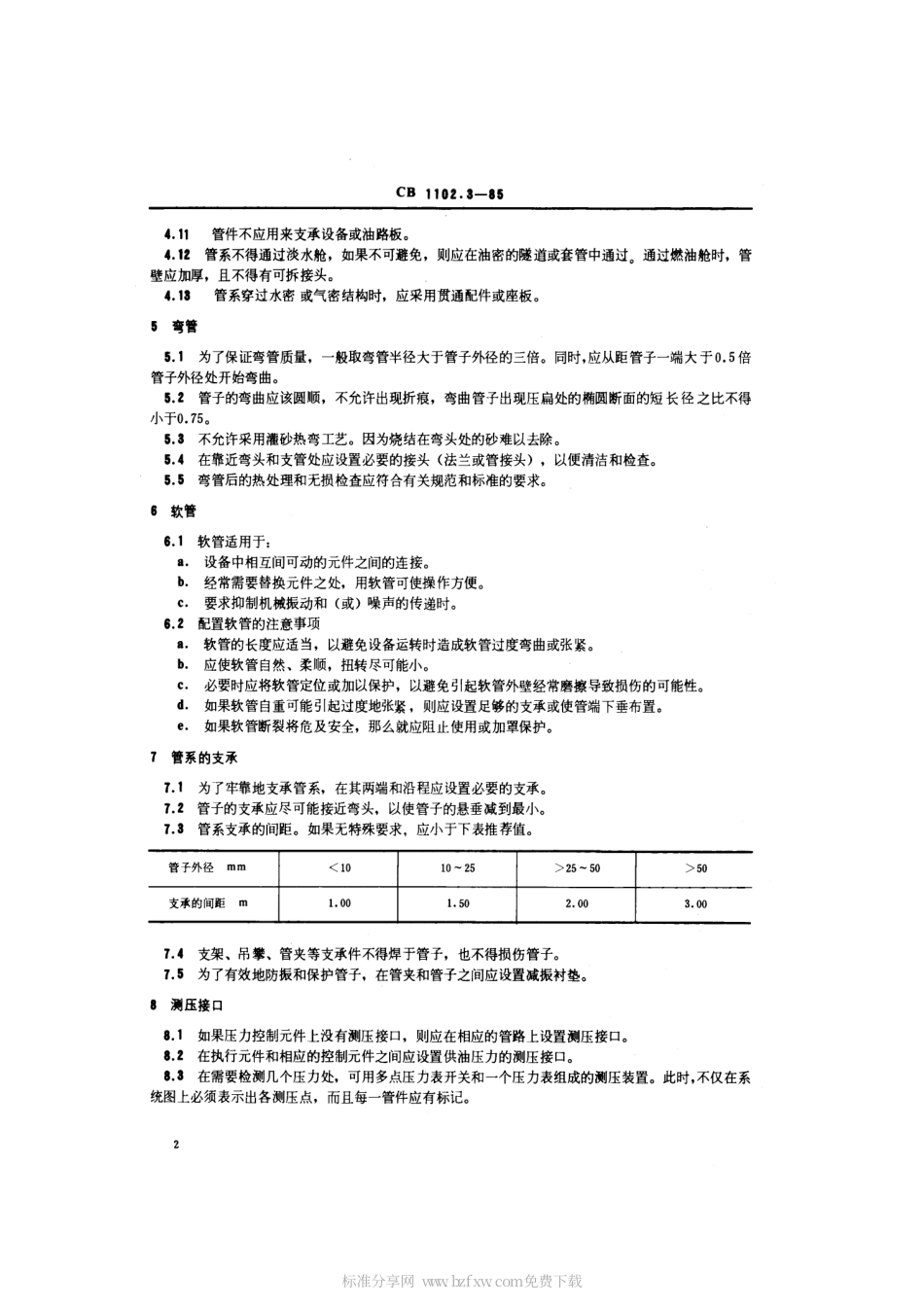 CB 1102.3-1985 船用液压系统通用技术条件 配管.pdf_第2页