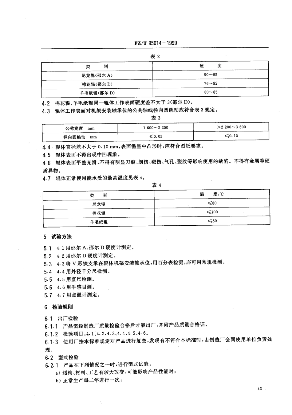 FZT 95014-1999 轧光机 弹性辊.pdf_第3页