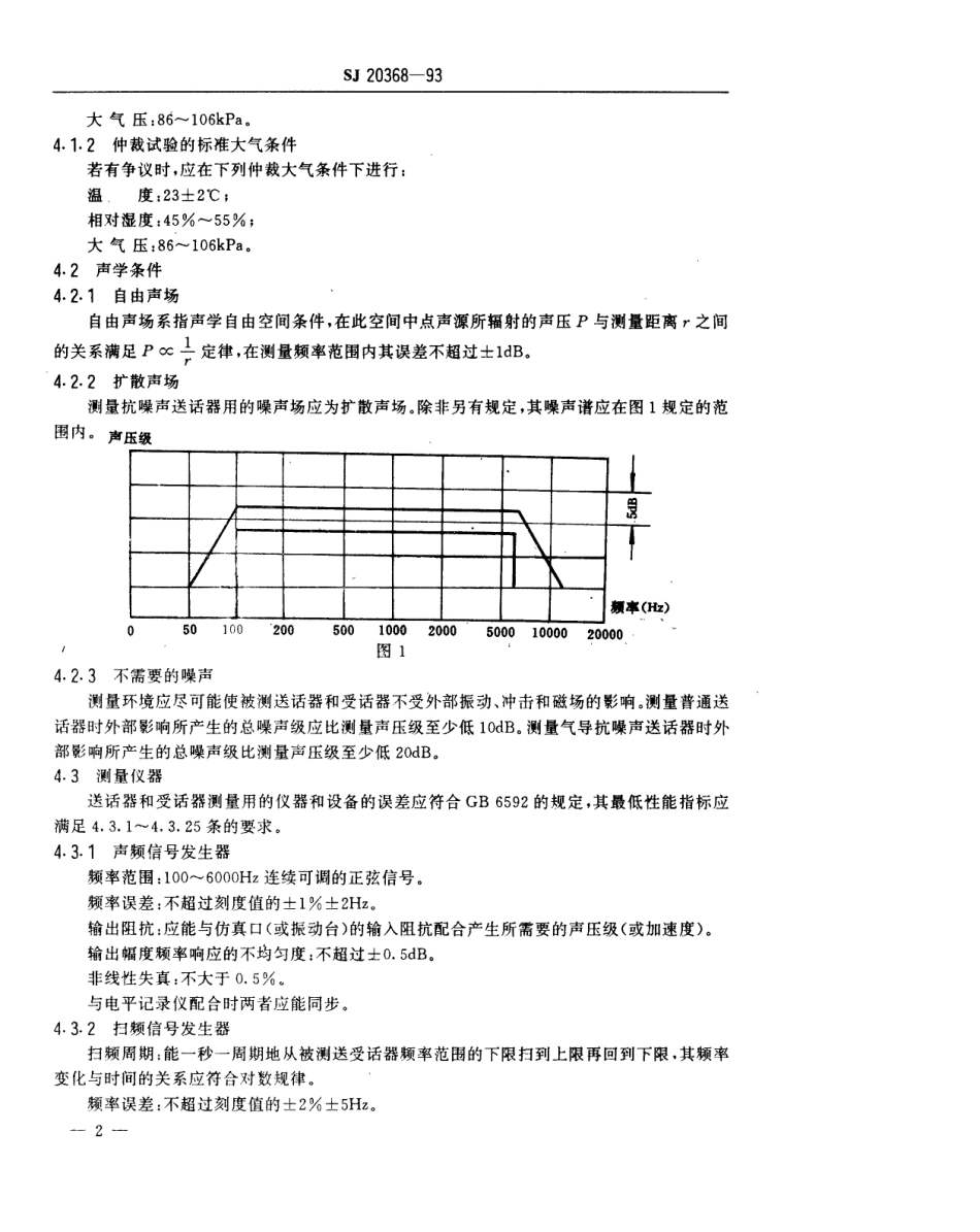 【电子行业军用标准】SJ 20368-1993 送话器和受话器性能测量方法.pdf_第3页