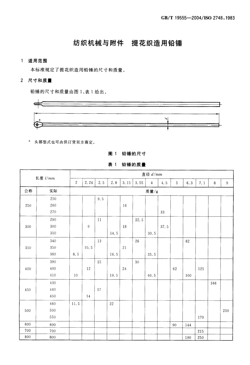 GBT 19555-2004 纺织机械与附件 提花织造用铅锤.pdf_第3页