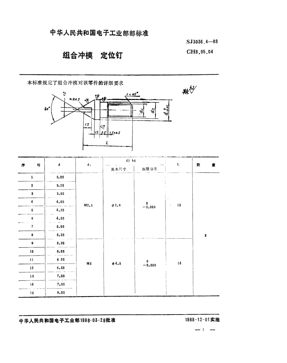 SJ 3036.4-1988 组合冲模 定位钉.pdf_第1页