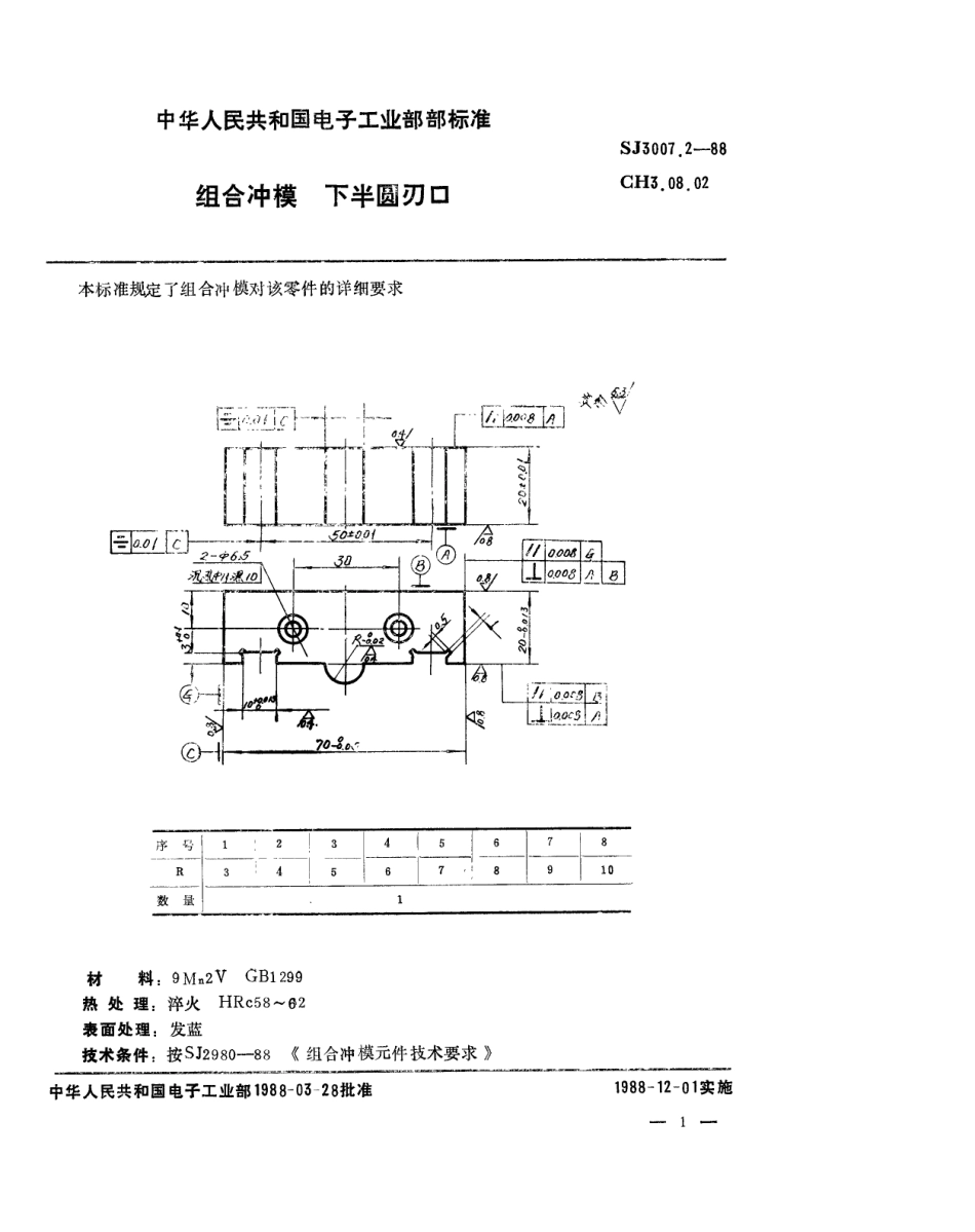 SJ 3007.2-1988 组合冲模 下半圆刃口.pdf_第1页