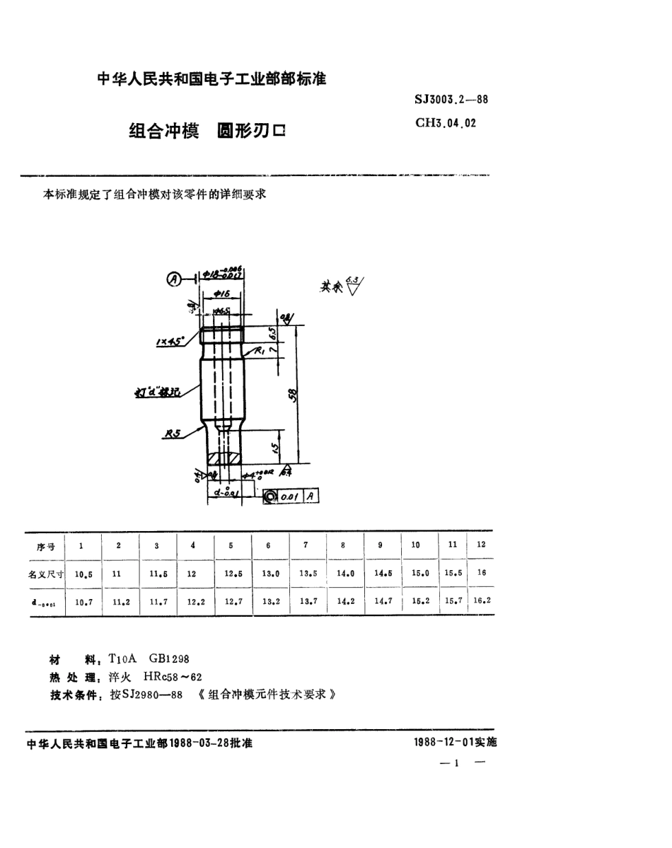 SJ 3003.2-1988 组合冲模 圆形刃口.pdf_第1页