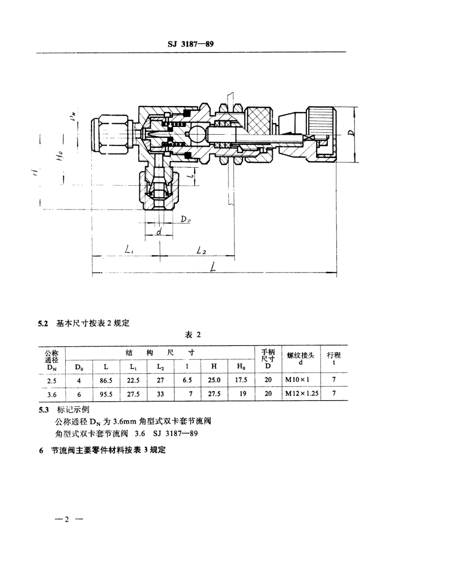 SJ 3187-1989 管路用双卡套式节流阀.pdf_第2页
