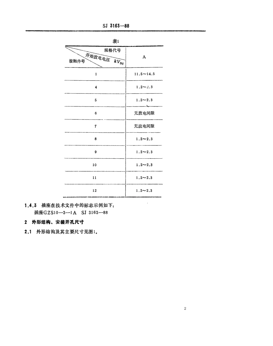 SJ 3163-1988 GZS10-3-1型彩色显像管插座.pdf_第2页
