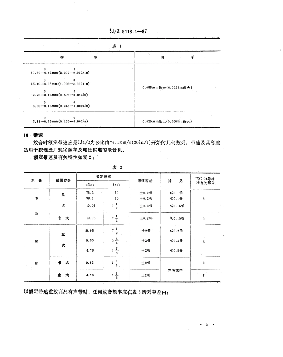 【电子行业军用标准】SJZ 9118.1-1987 磁带录放音系统 第1部分 一般条件与要求.pdf_第3页