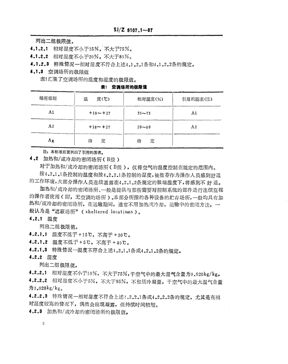 【电子行业军用标准】SJZ 9107.1-1987 工业过程测量与控制设备的工作条件 第一部分：温度、湿度、大气压力.pdf_第3页