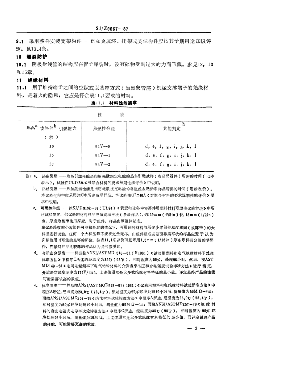 【电子行业军用标准】SJZ 9067-1987 电视设备用防爆式阴极射线管.pdf_第3页