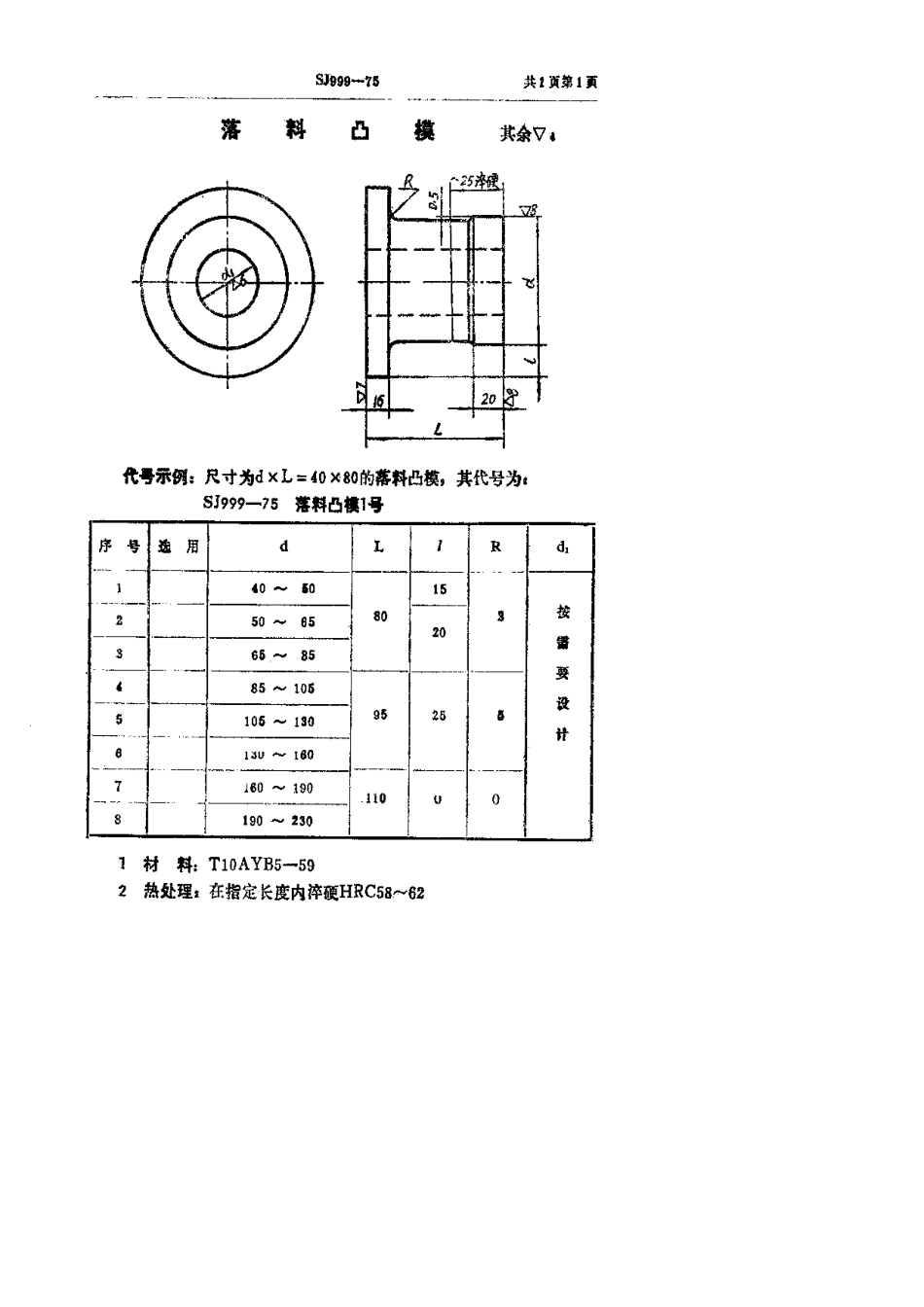 【电子行业军用标准】SJ 999-1975 落料凸模.pdf.pdf_第1页