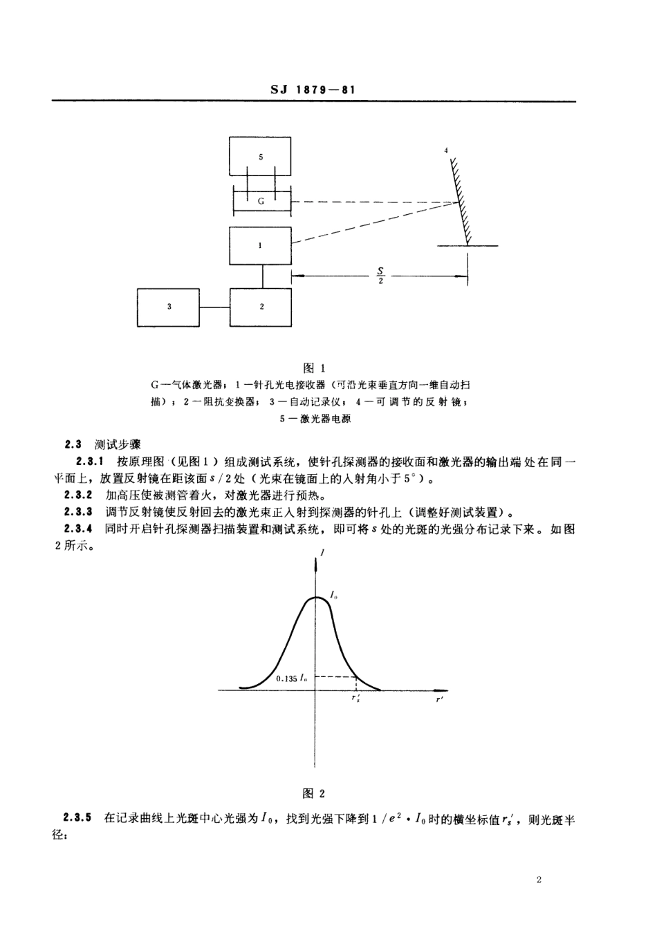 【电子行业军用标准】SJ 1879-1981 气体激光器发散角的测试方法.pdf.pdf_第2页