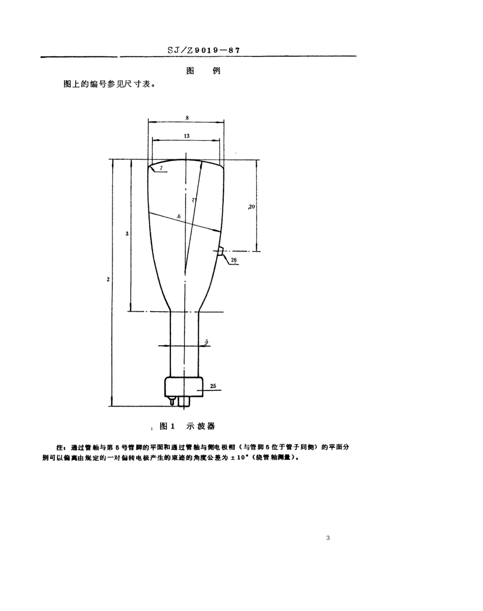【电子行业军用标准】SJZ 9019-1987 示波管和显像管外形图的绘制.pdf_第3页