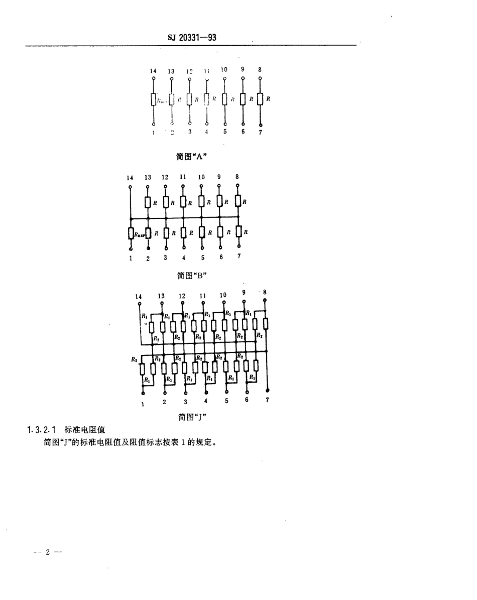 【电子行业军用标准】SJ 20331-1993 膜固定电阻网络详细规范.pdf_第3页