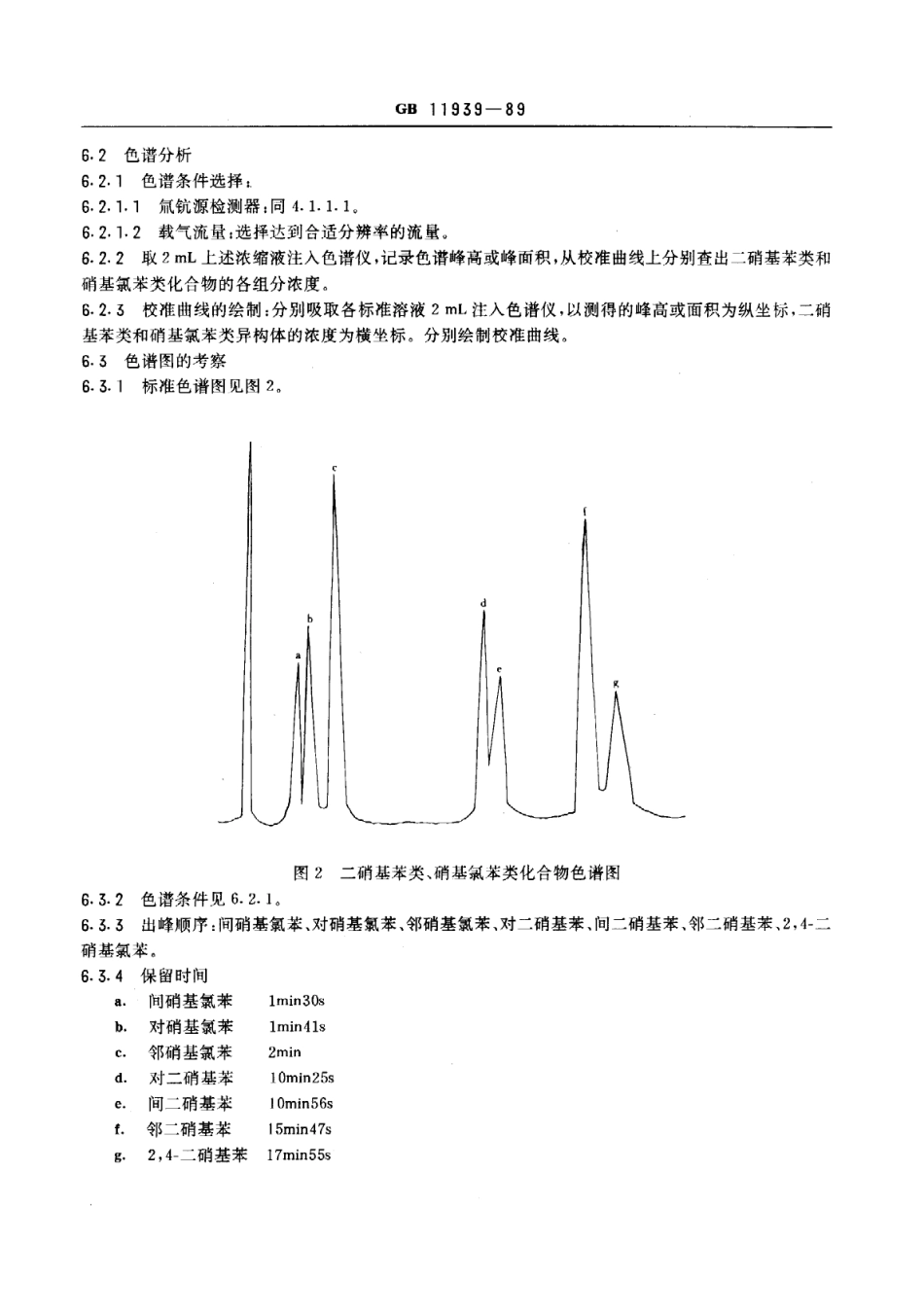 GB 11939-1989 水源水中二硝基苯类和硝基氯苯类卫生检验标准方法 气相色谱法.pdf_第3页