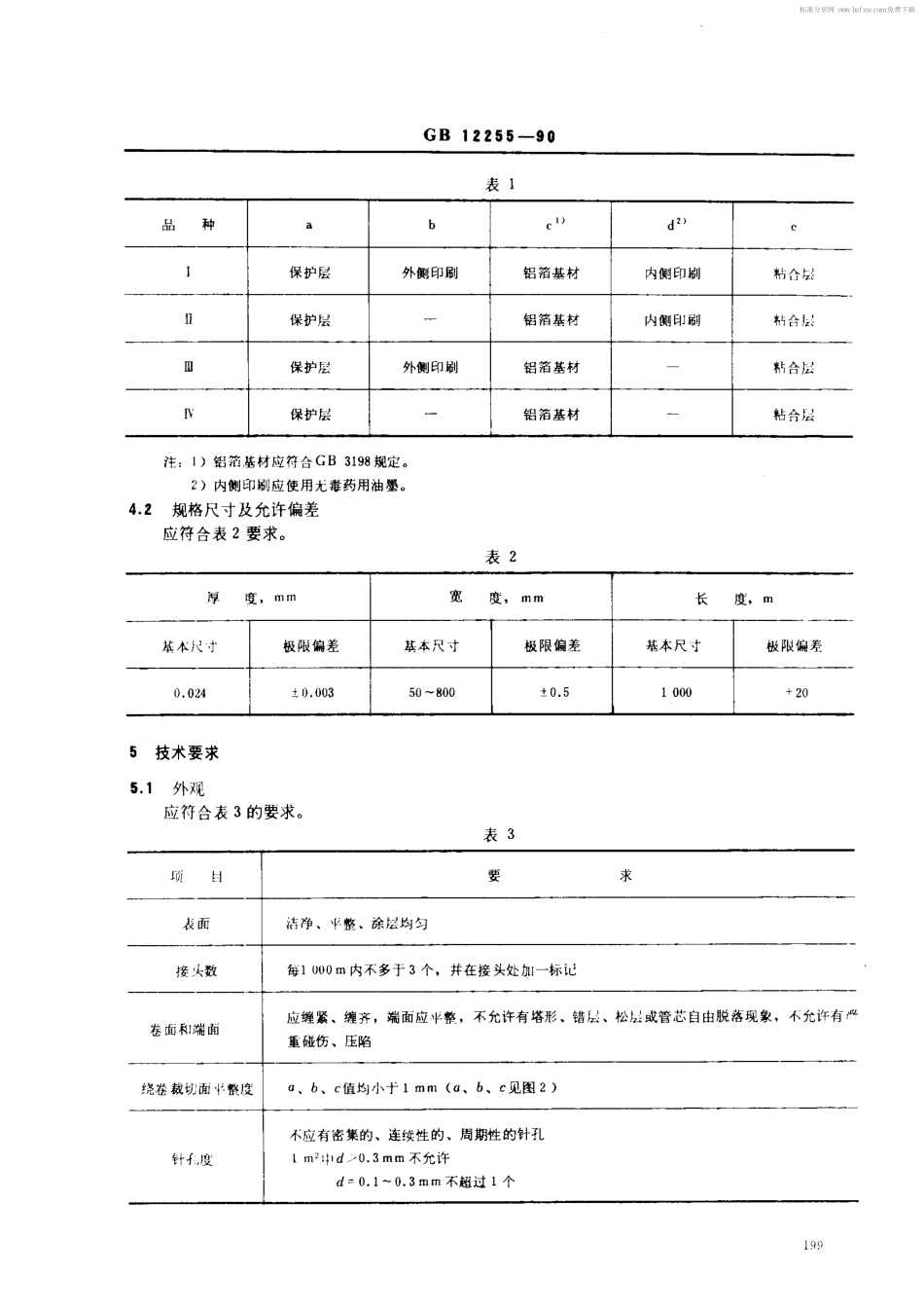 GB 12255-1990 药品包装用铝箔.pdf_第2页
