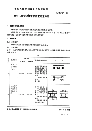【电子行业军用标准】SJT 31078-1994 塑封压机完好要求和检查评定方法.pdf