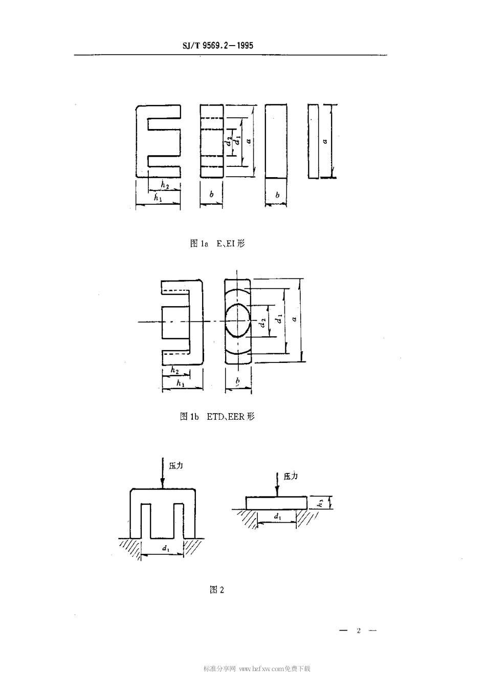 【电子行业军用标准】SJT 9569.2-1995 磁性氧化物制成的E形磁芯质量等分标准.pdf_第2页
