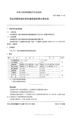 【电子行业军用标准】SJT 9560.17-1993 混合和固体延时密封继电器质量分等标准.pdf
