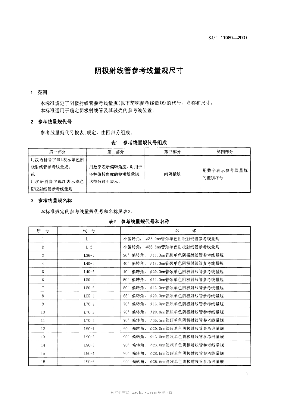 【电子行业军用标准】SJT 11080-2007 阴极射线管参考线量规尺寸.pdf_第3页