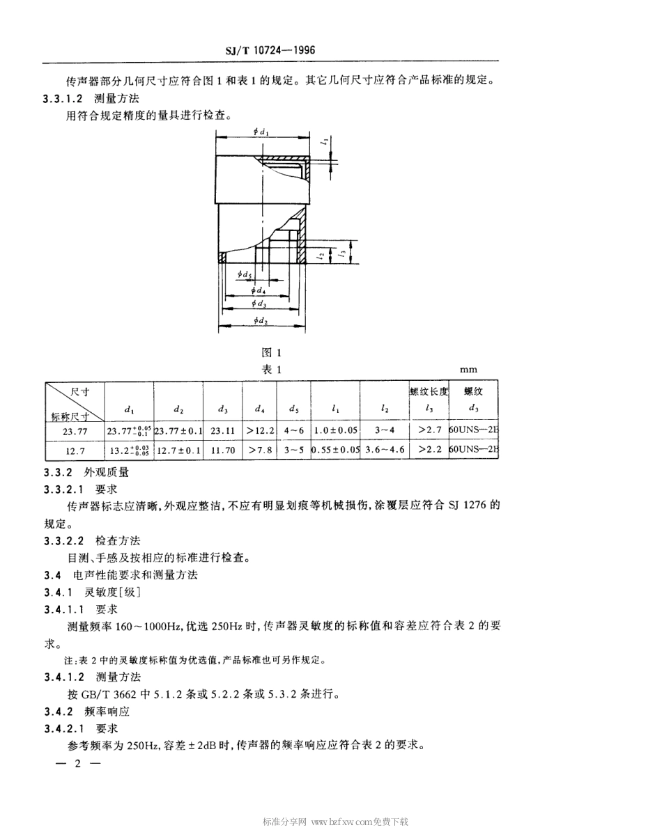 【电子行业军用标准】SJT 10724-1996 测试电容传声器通用技术条件.pdf_第3页