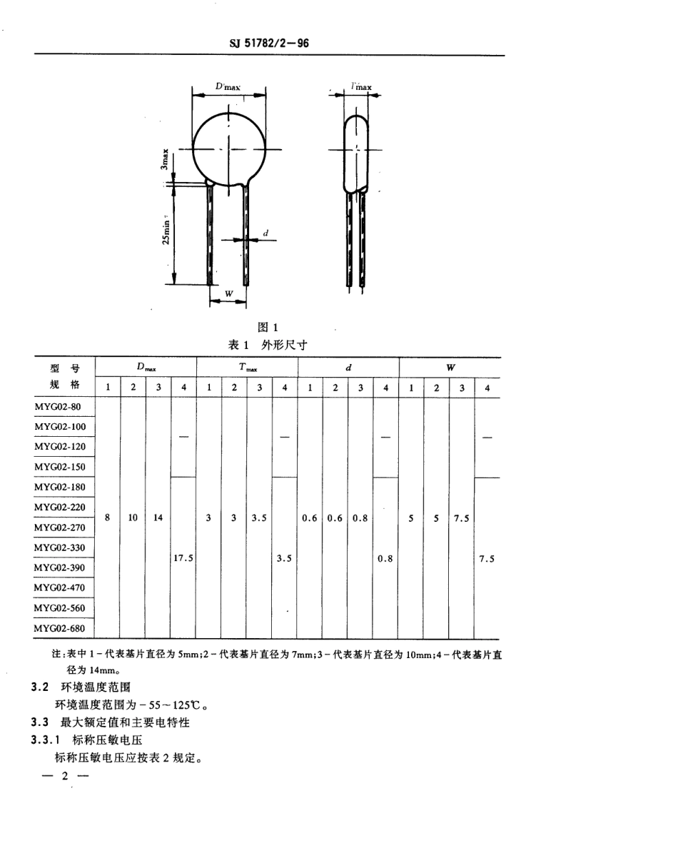 SJ 51782.2-1996 MYG02型压敏电阻器详细规范.pdf_第3页