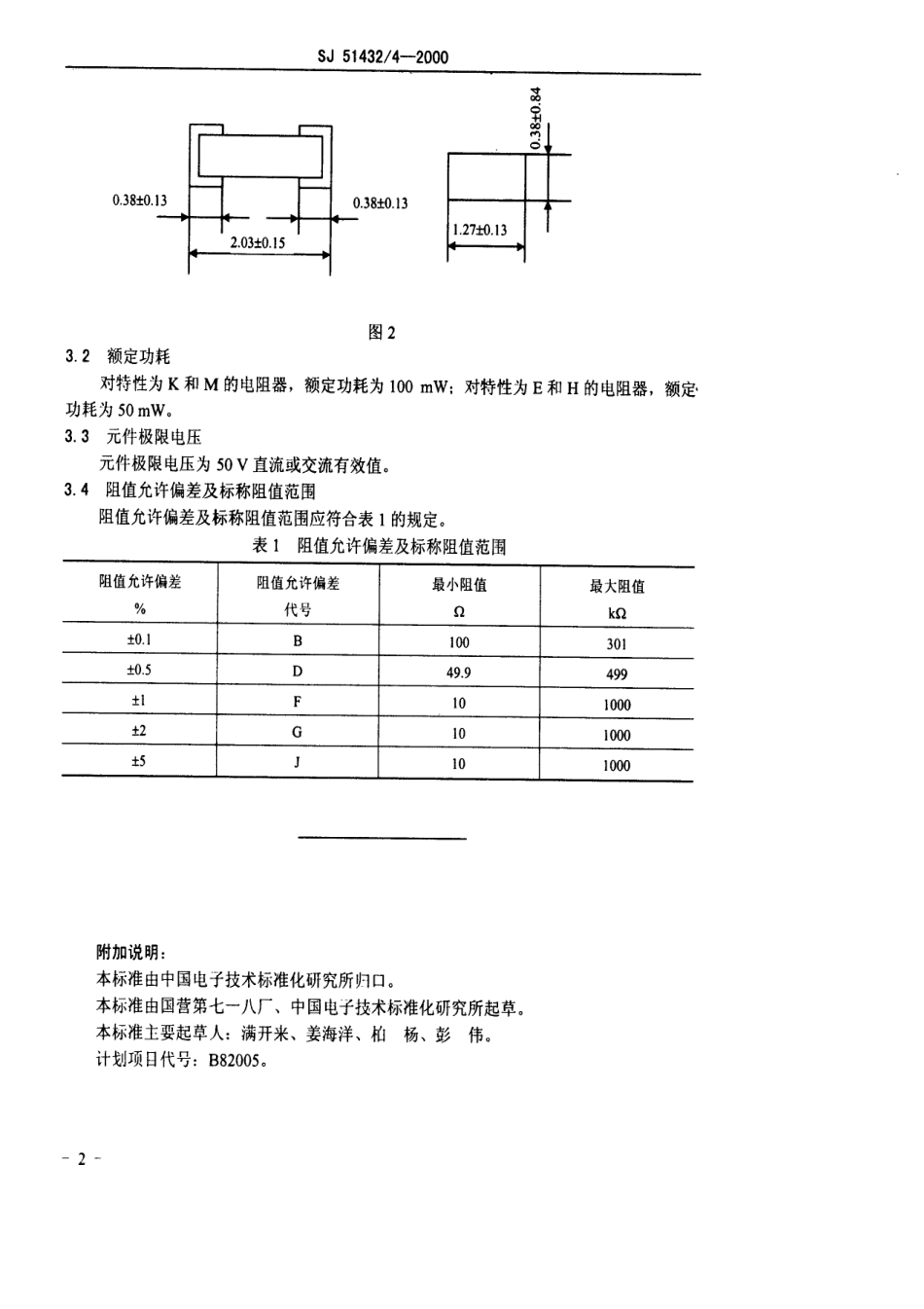 SJ 51432.4-2000 RMK2012型有可靠性指标的片式膜固定电阻器详细规范.pdf_第3页