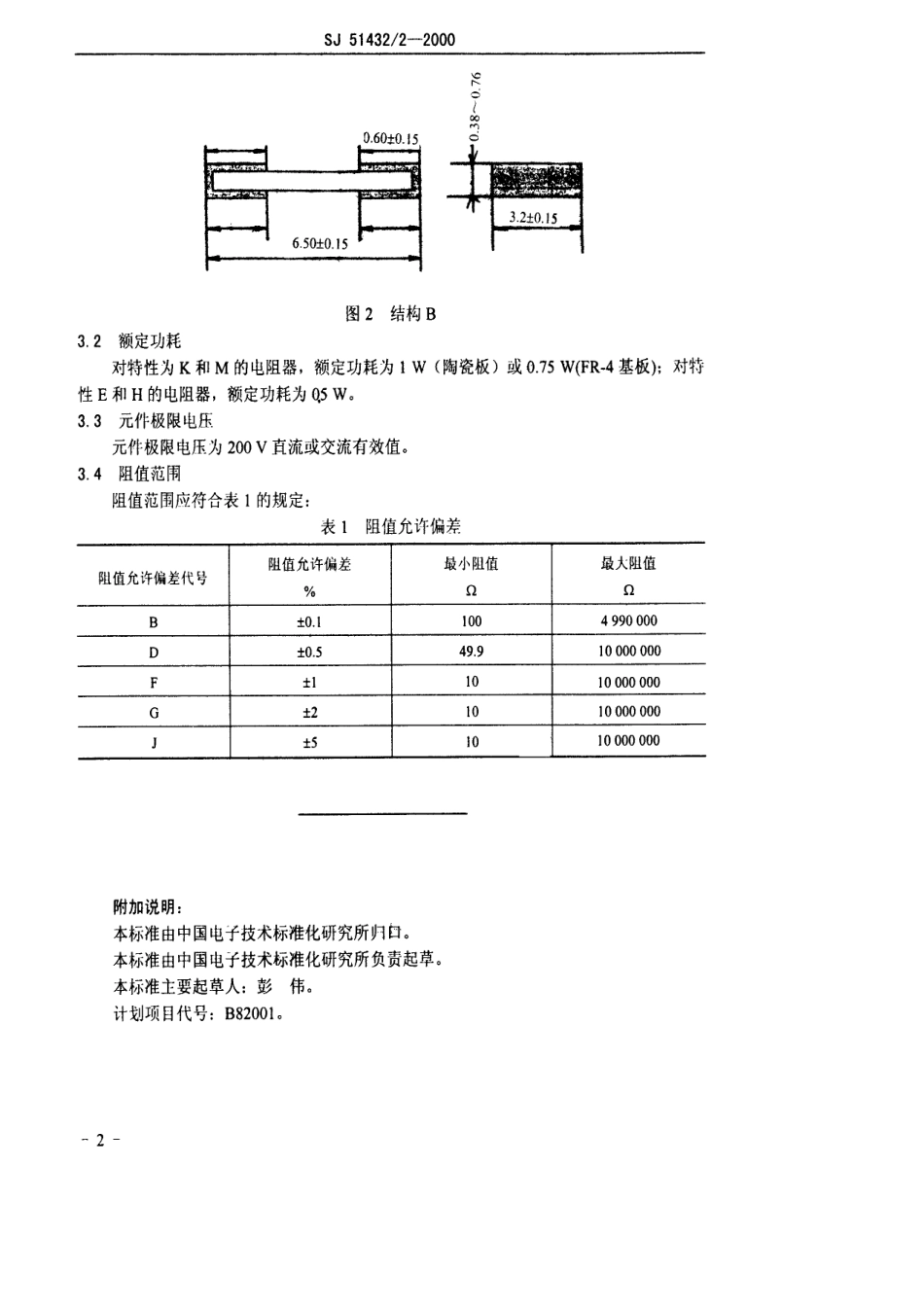 SJ 51432.2-2000 RMK6332型有可靠性指标的片式膜固定电阻器详细规范.pdf_第3页