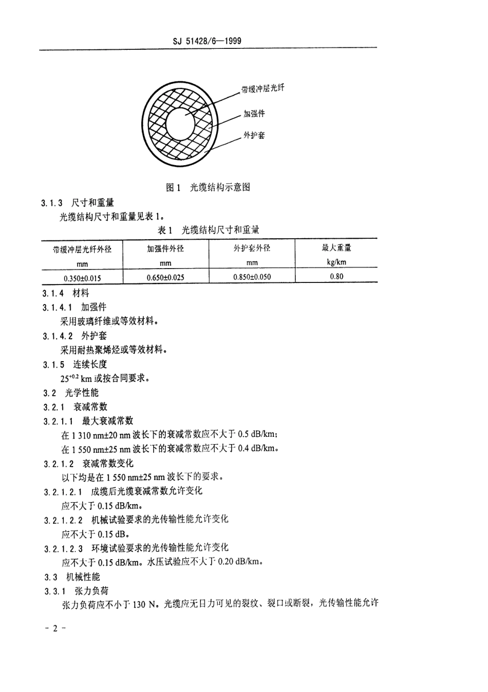 SJ 51428.6-1999 鱼雷线导光缆详细规范.pdf_第3页