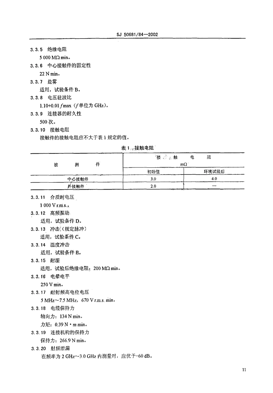 SJ 50681.84-2002 2.92系列(接软电缆)插针接触件2级射频同轴插头连接器详细规范.pdf_第3页