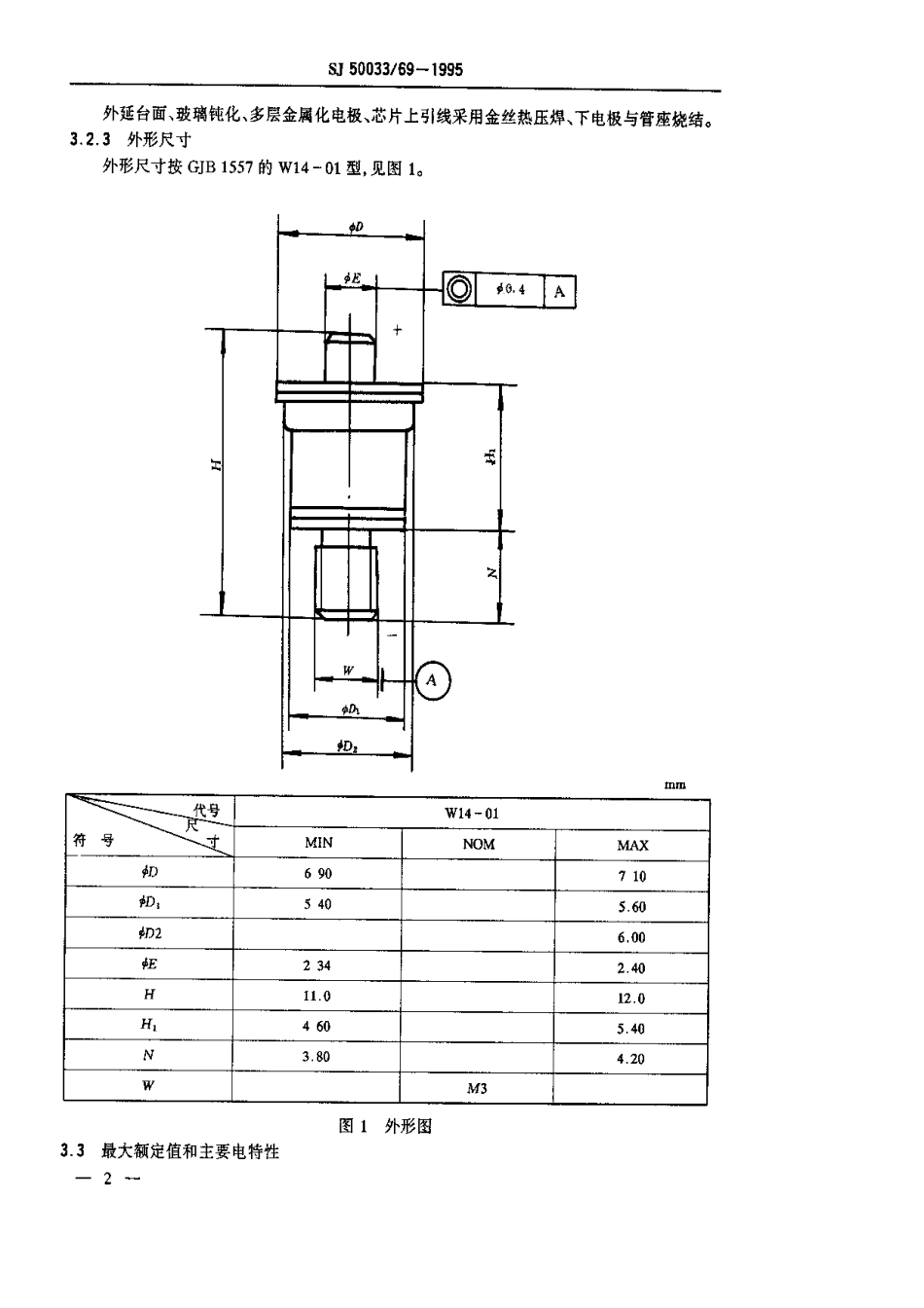 【电子行业军用标准】SJ 50033.69-1995 半导体分立器件.PIN30系列PIN二极管详细规范.pdf_第3页