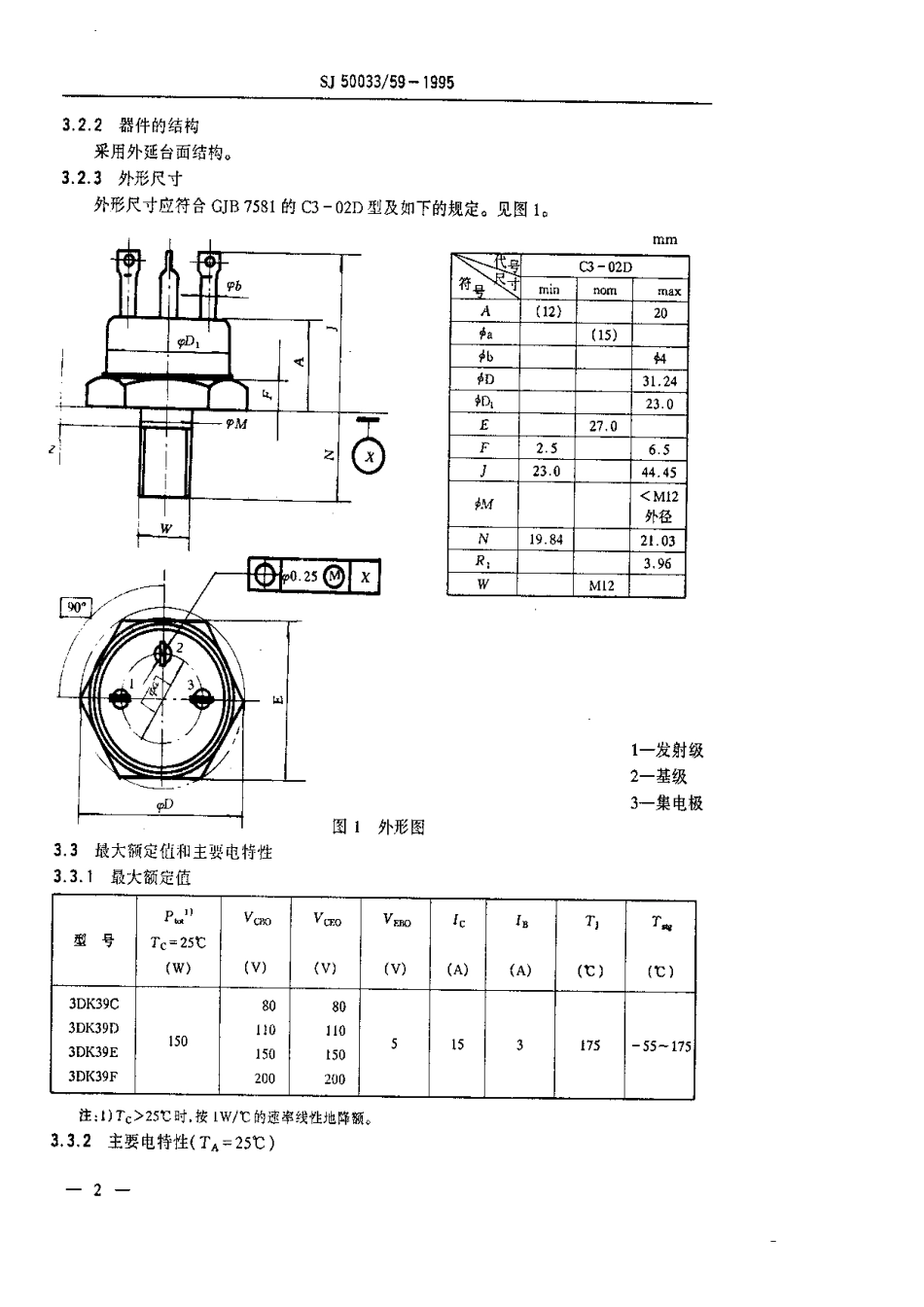 【电子行业军用标准】SJ 50033.59-1995 半导体分立器件3DK39型功率开关晶体管详细规范.pdf_第3页