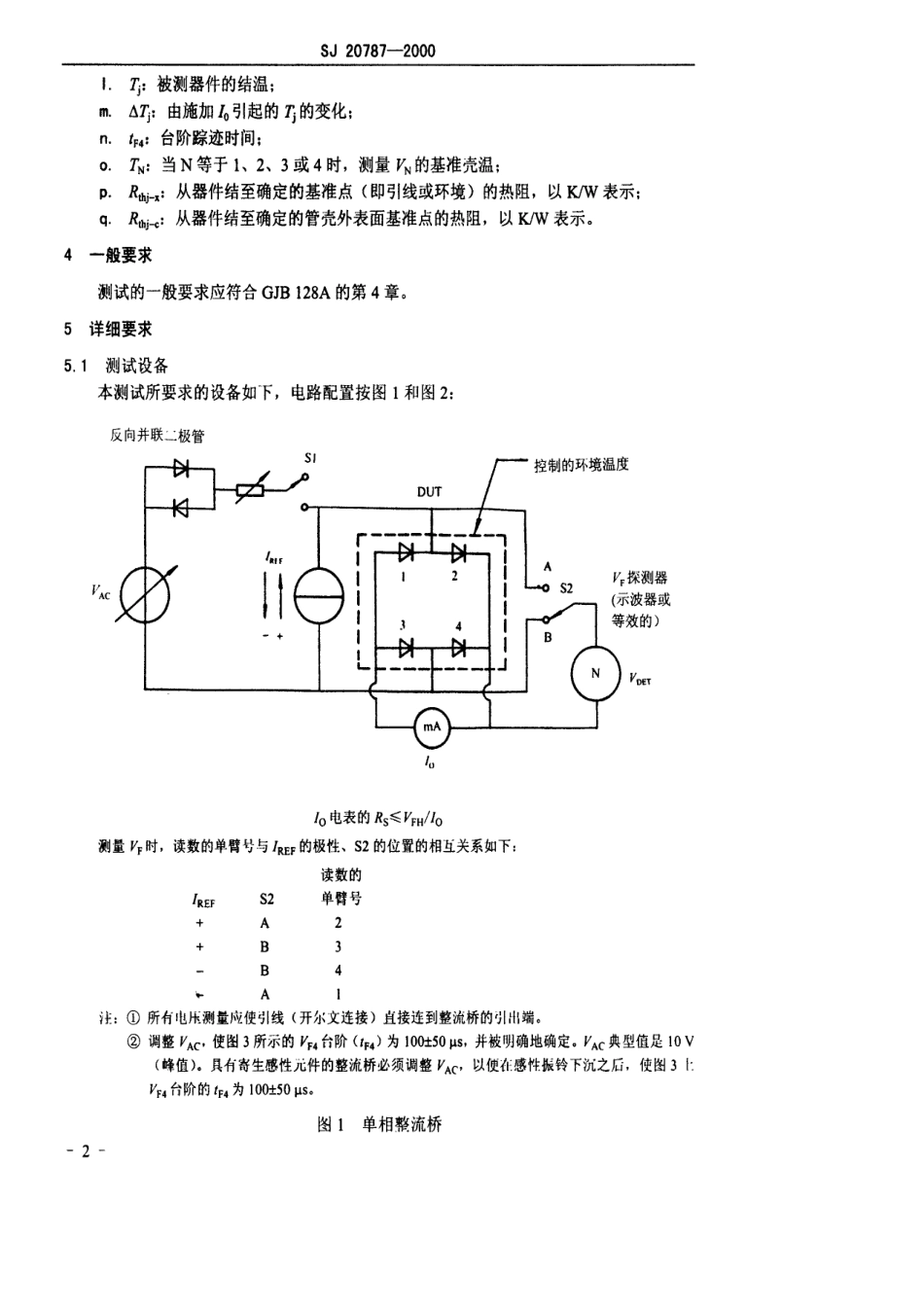【电子行业军用标准】SJ 20787-2000 半导体桥式整流器热阻测试方法.pdf_第3页