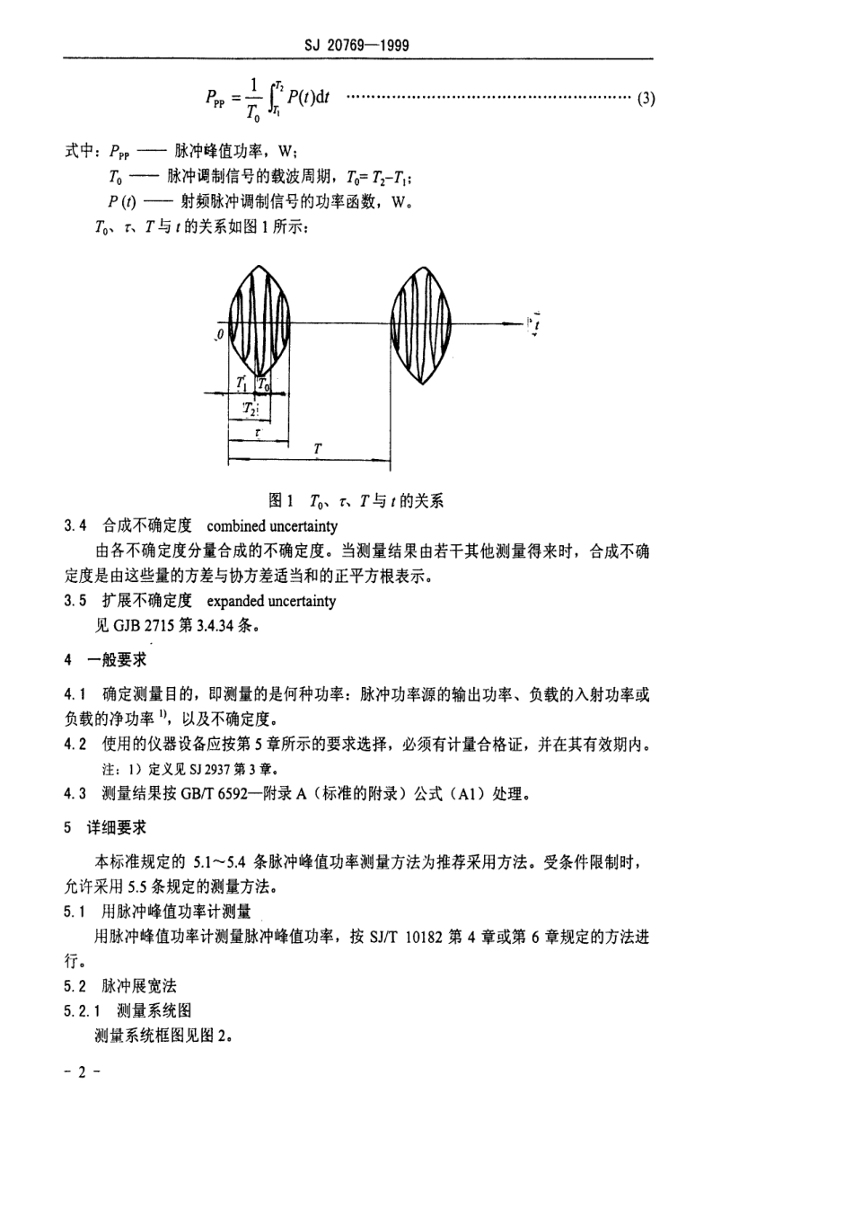 【电子行业军用标准】SJ 20769-1999 脉冲峰值功率测量方法.pdf_第3页