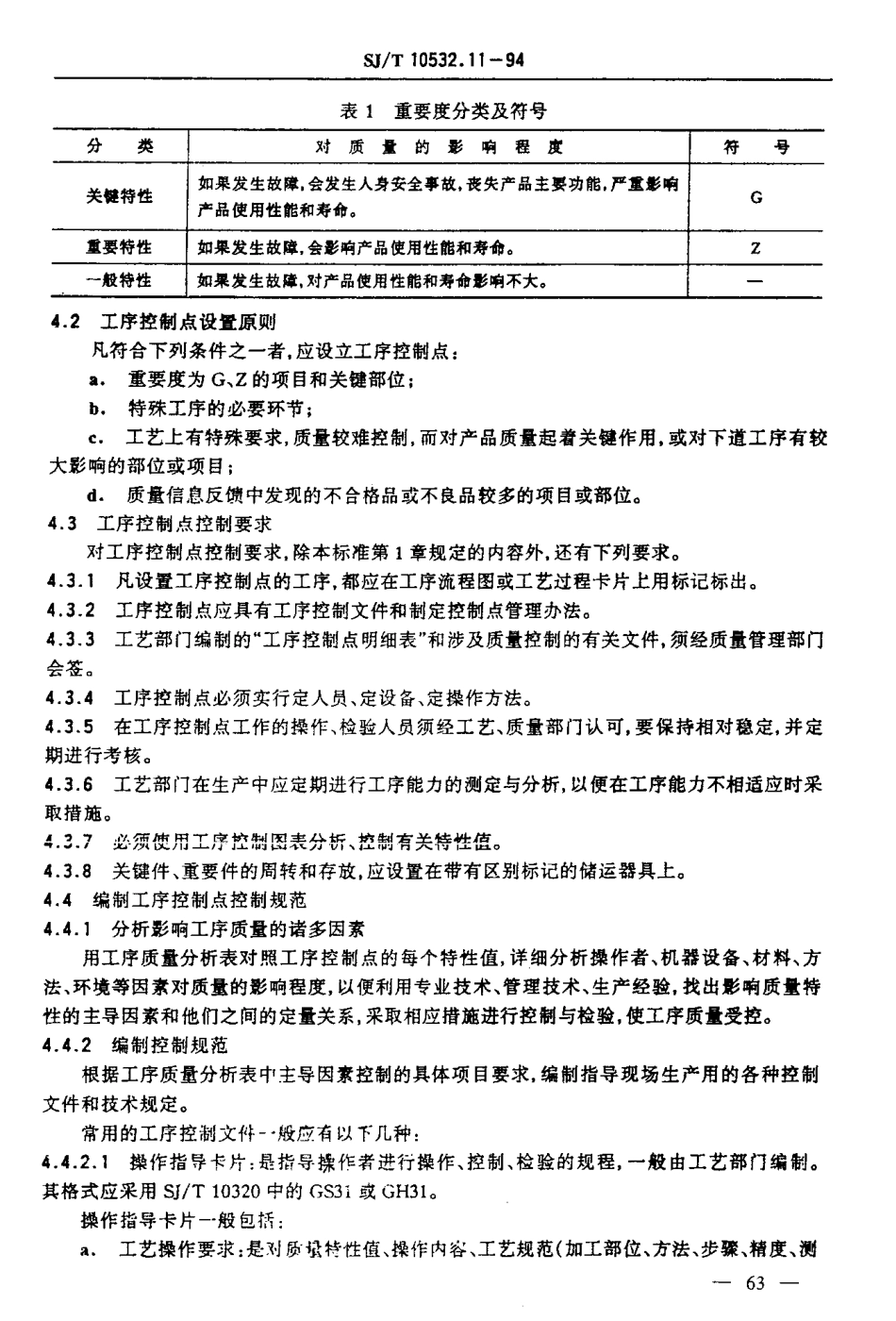 【电子行业军用标准】SJT 10532.11-1994 工艺管理 工序质量控制.pdf_第3页