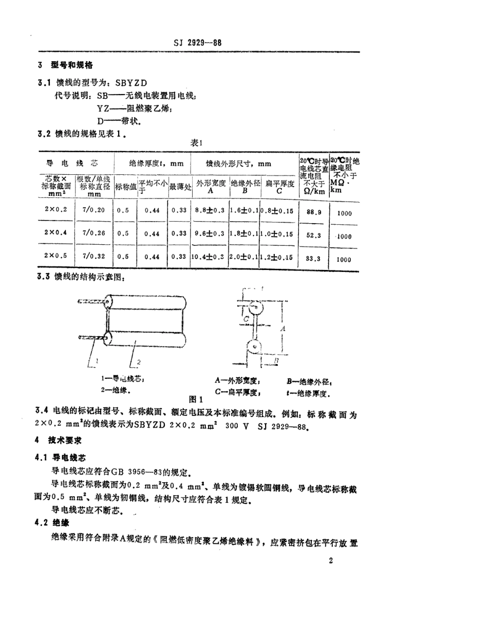 SJ 2929-1988 300Ω电视对称馈线.pdf_第2页