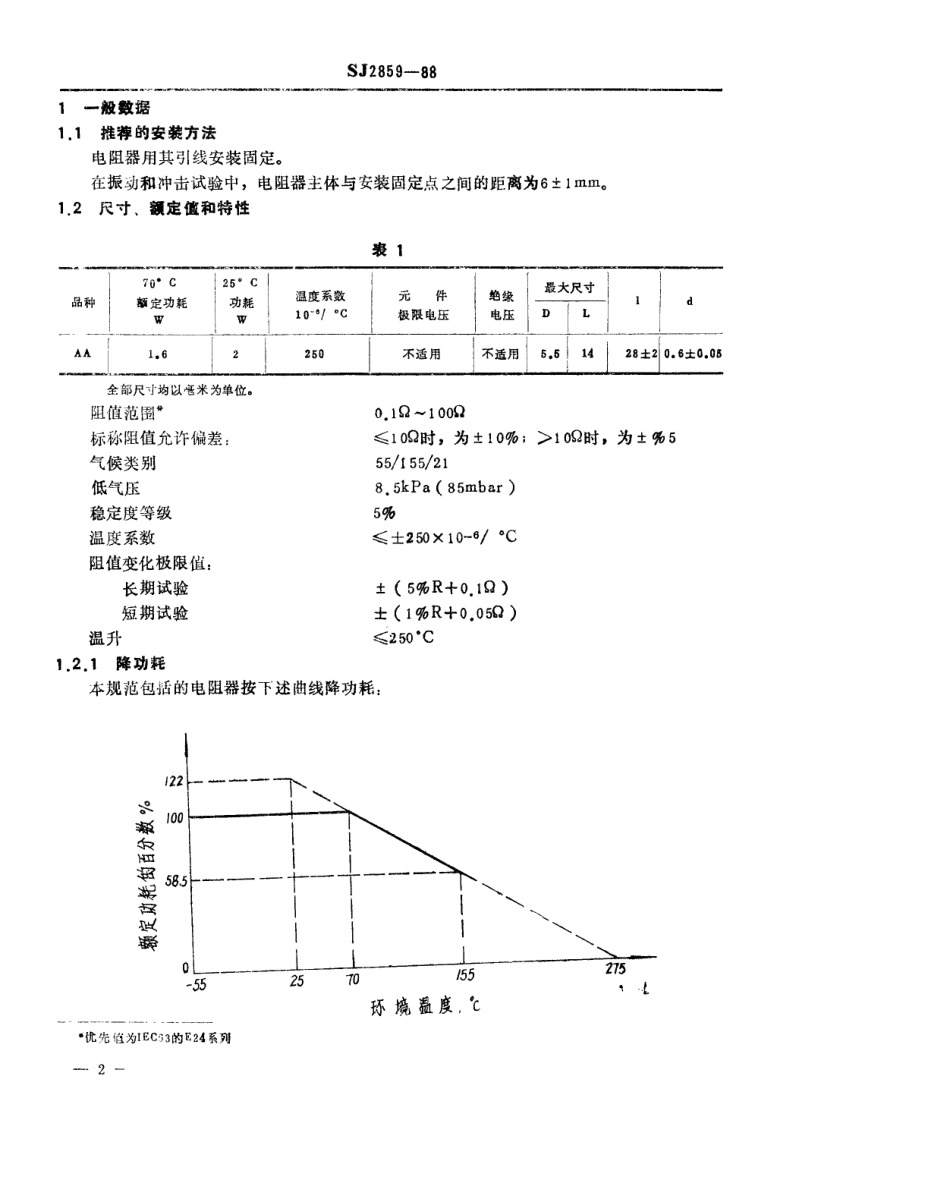 SJ 2859-1988 电子元器件详细规范 功率型固定电阻器RXG2型线绕固定电阻器 评定水平E.pdf_第3页