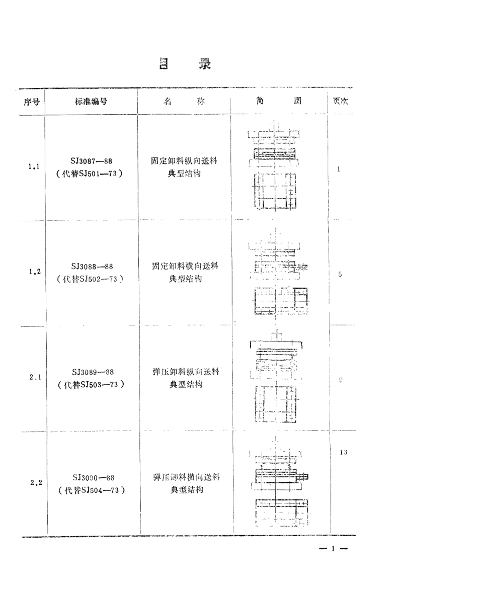SJ 3087-1988 冷冲模 固定卸料纵向送料典型结构.pdf_第2页