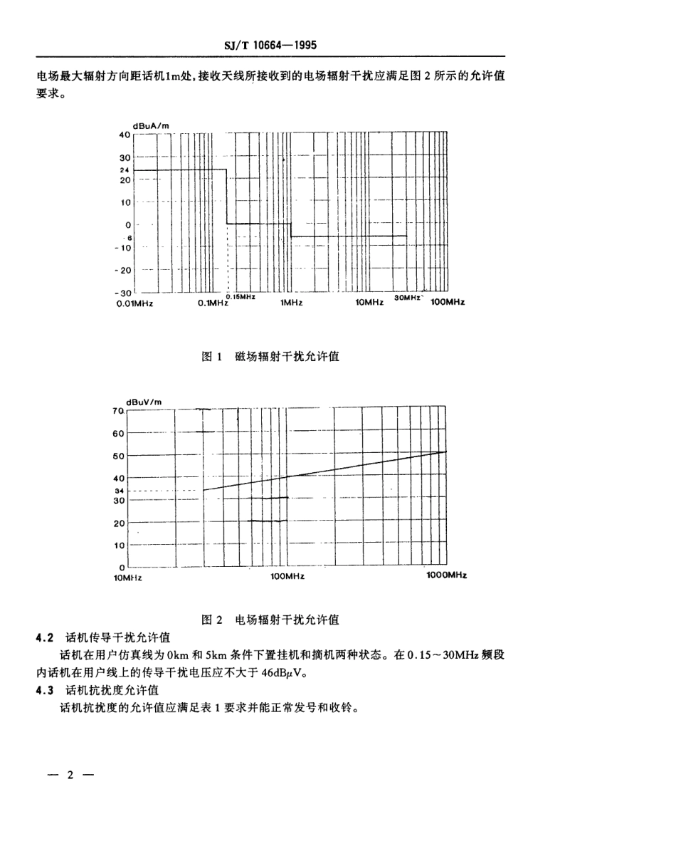 【电子行业军用标准】SJT 10664-1995 电话终端的电磁兼容性技术要求及测量方法.pdf_第3页