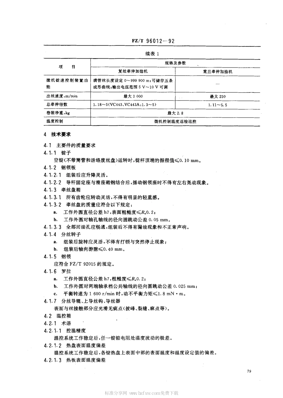 【纺织行业标准】FZT 96012-1992 化纤牵伸加捻机.pdf_第2页