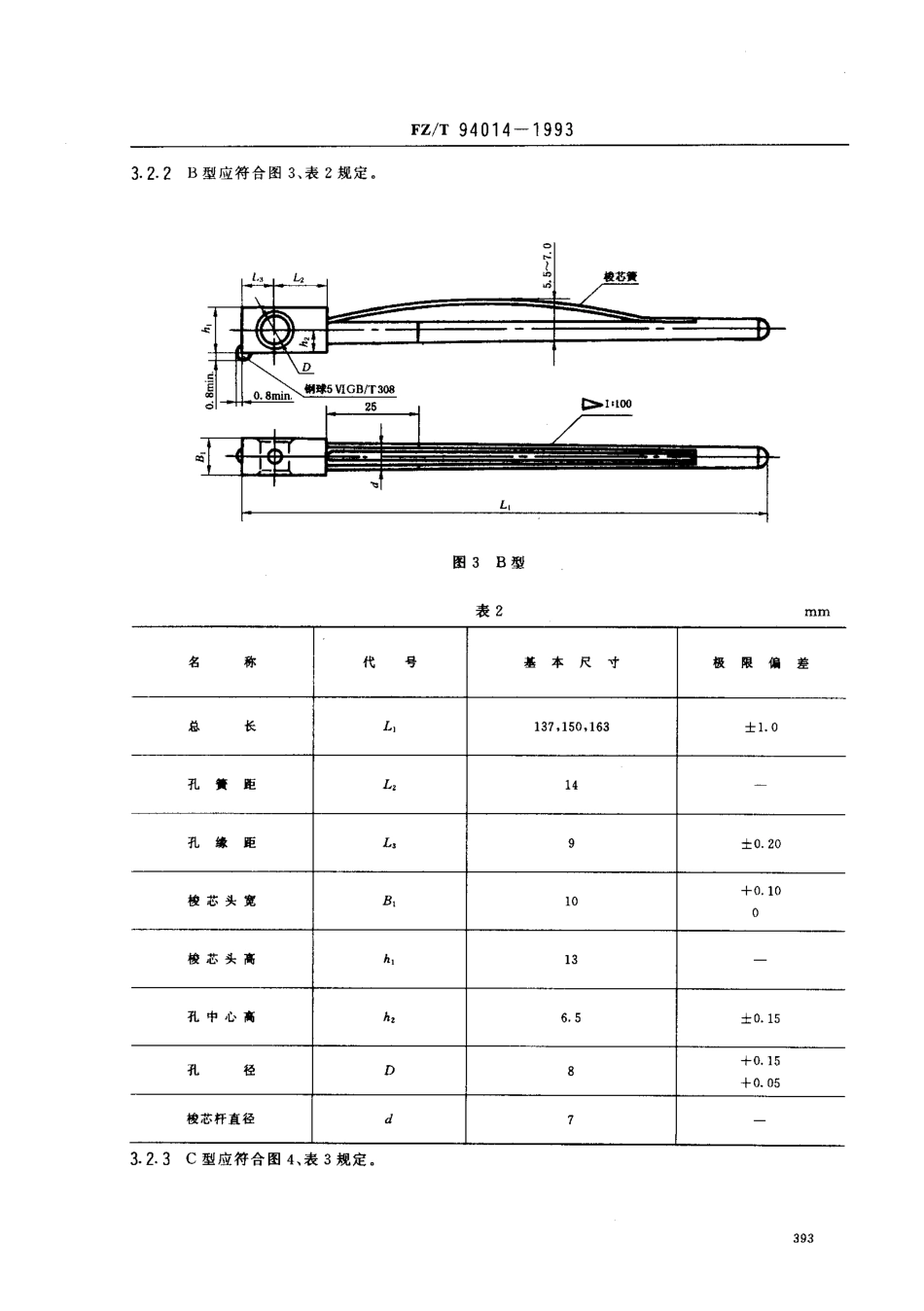 【纺织行业标准】FZT 94014-1993 梭子用梭芯.pdf_第3页