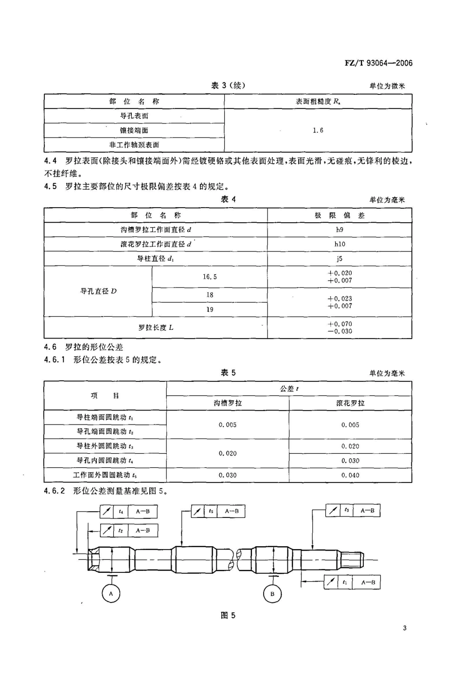 【纺织行业标准】FZT 93064-2006 棉粗纱机牵引下罗拉.pdf_第3页