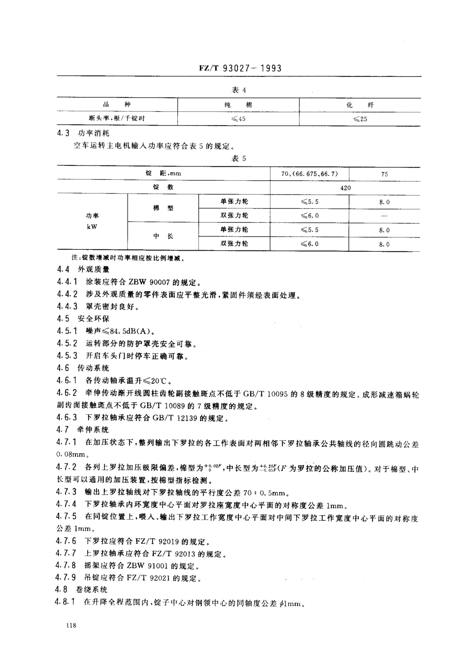 【纺织行业标准】FZT 93027-1993 绵纺环锭细纱机.pdf_第3页