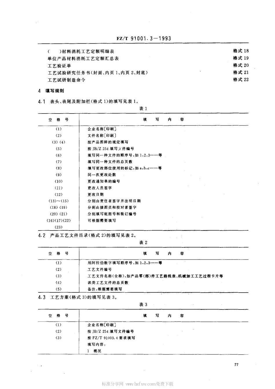 【纺织行业标准】FZT 91001.3-1993 纺织机械制造工艺文件 管理用工艺文件格式.pdf_第2页