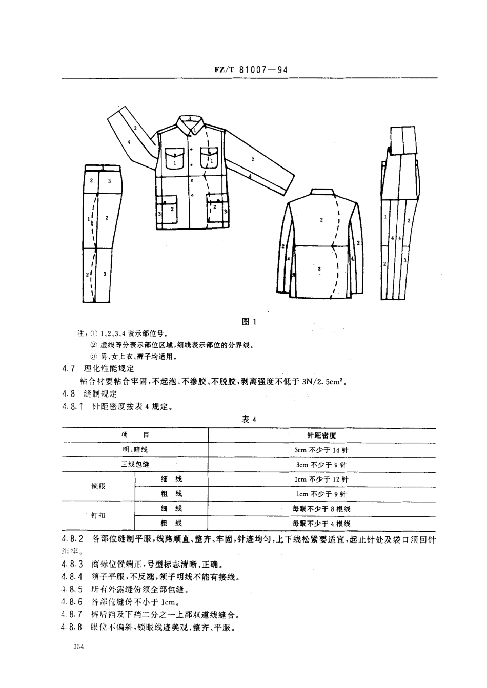 【纺织行业标准】FZT 81007-1994 男女单服装.pdf_第3页