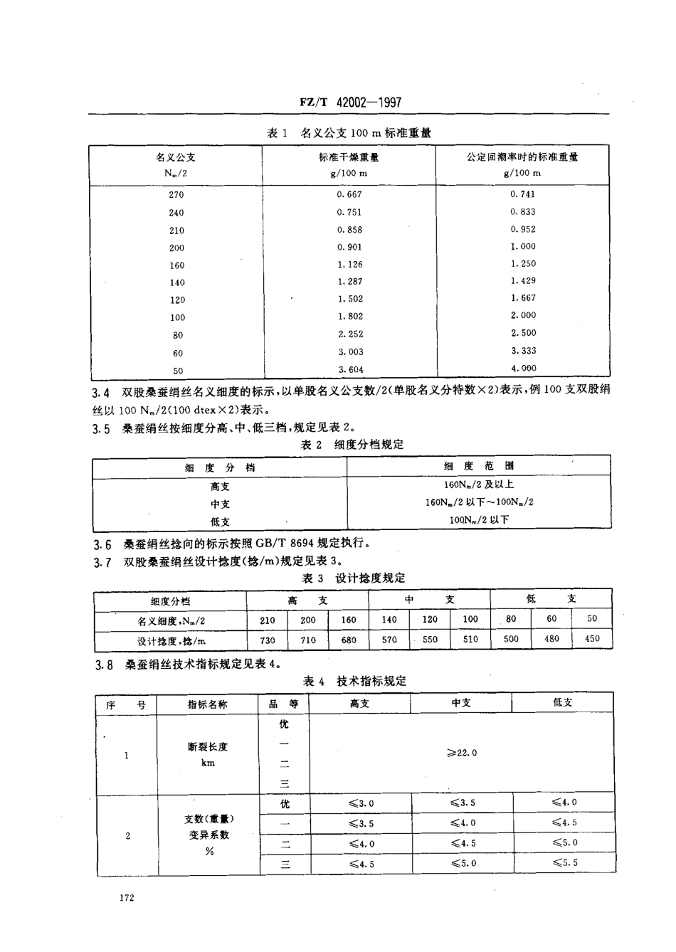 【纺织行业标准】FZT 42002-1997 桑蚕绢丝.pdf_第3页