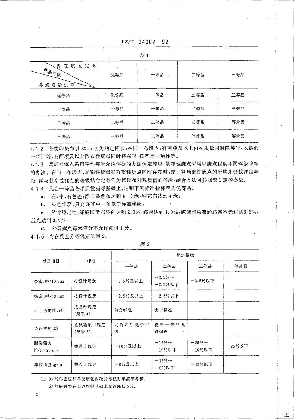 【纺织行业标准】FZT 34002-1992 亚麻印染布.pdf_第3页