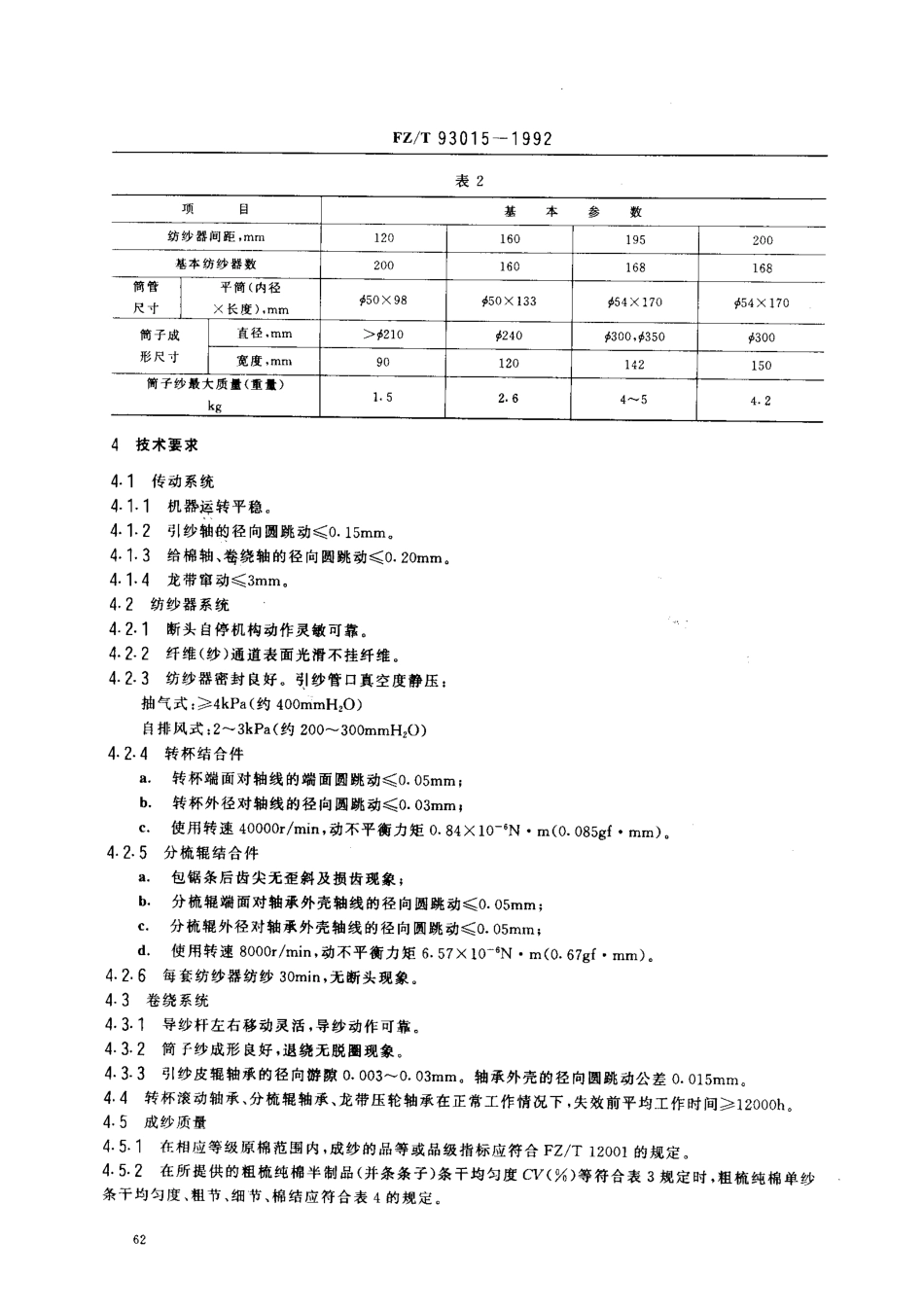 【纺织行业标准】FZT 93015-1992 转杯纺纱机.pdf_第2页