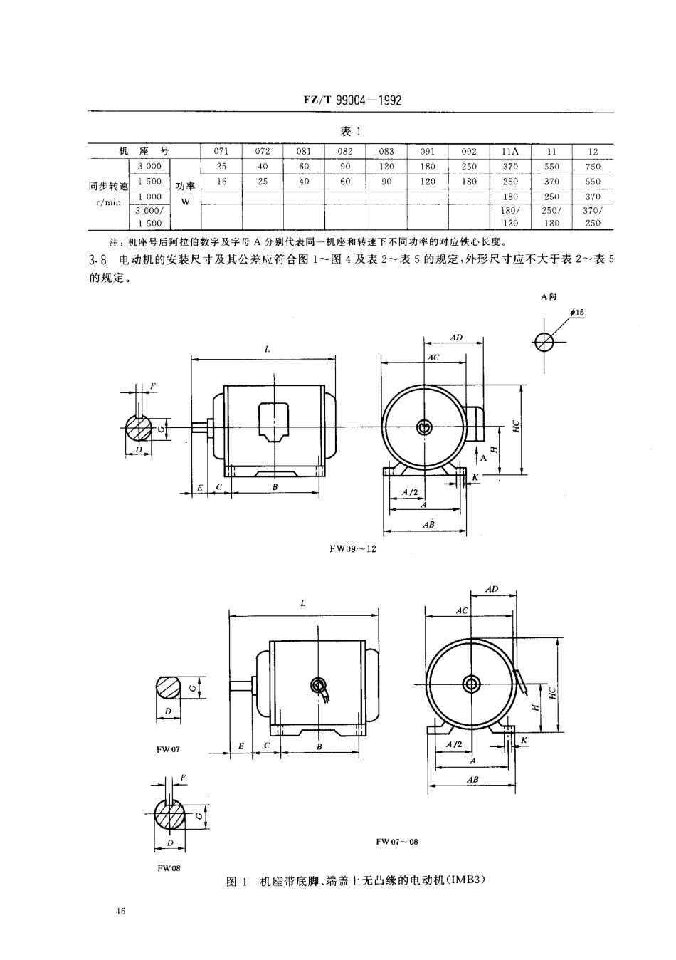 FZT 99004-1992 纺织用FW小功率三相异步电动机.pdf_第2页