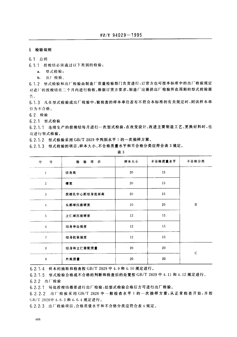 【纺织行业标准】FZT 94029-1995 棉织机用丁腈投梭结.pdf_第3页